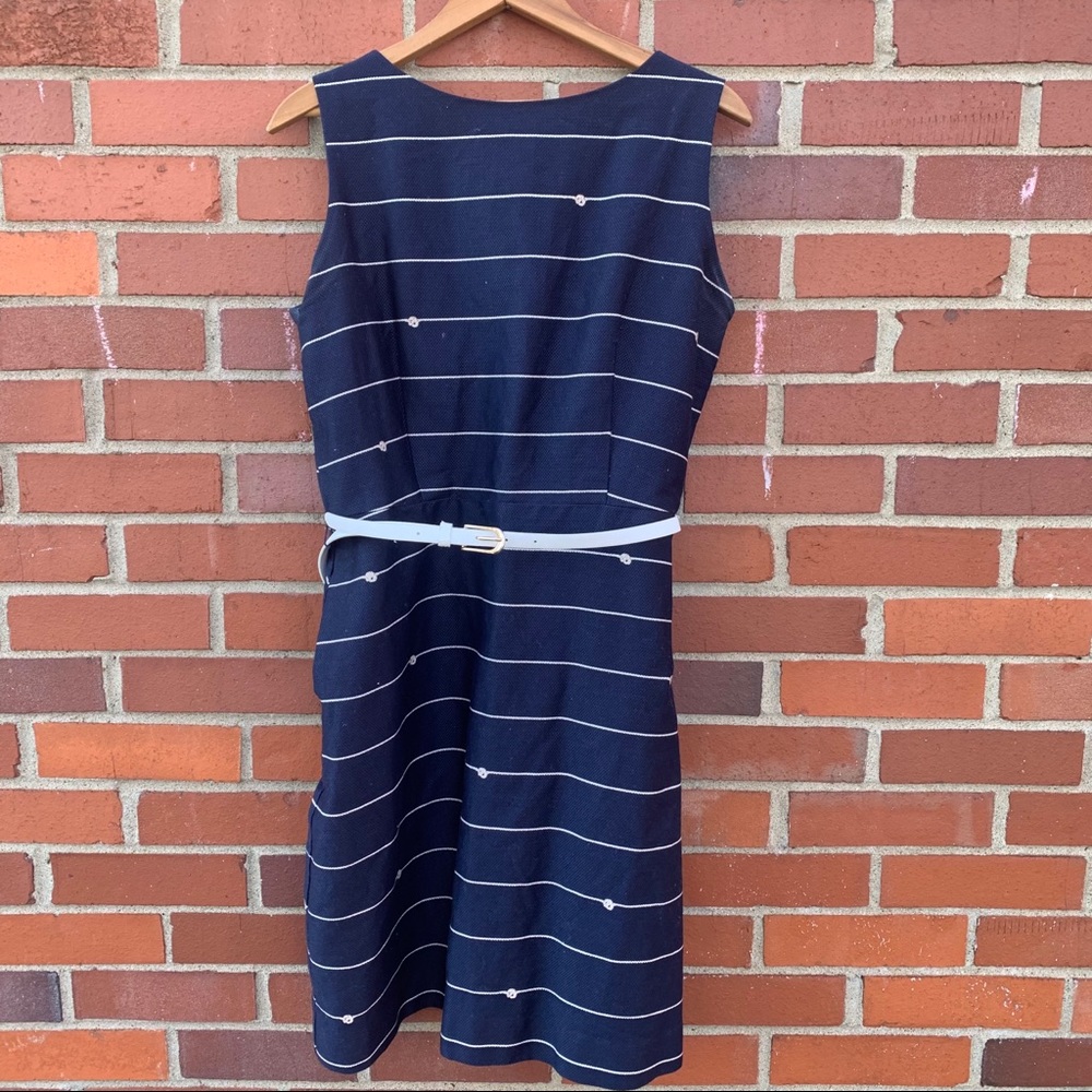 The Limited navy blue white sleeveless nautical belted dress- 12
